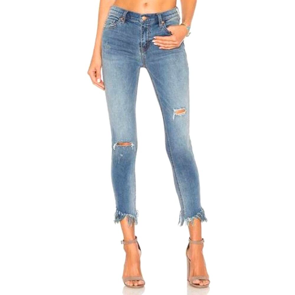 WE THE FREE Great Heights High Rise Fringe Hem Jeans 29